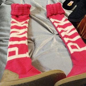 - Rare vs pink sweater boots/slippers
